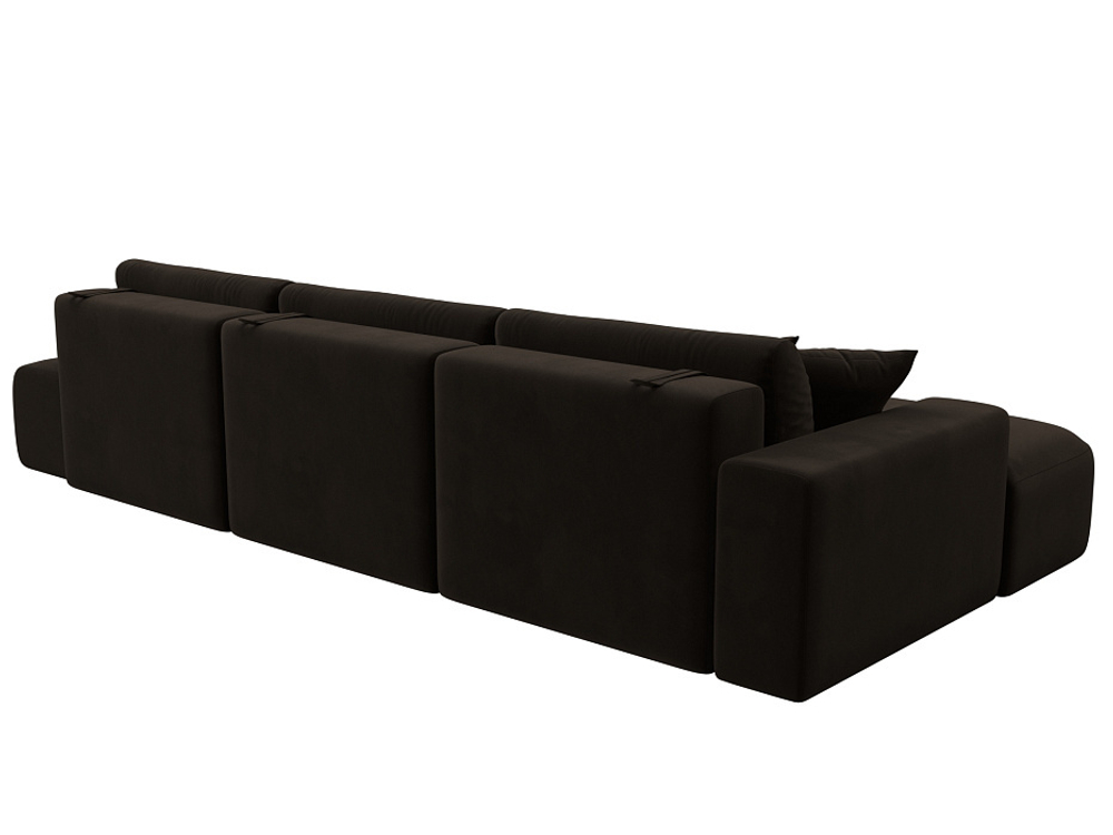 Диван угловой Лига-036 НПБ Модерн Лонг левый угол МИКРОВЕЛЬВЕТ Коричневый