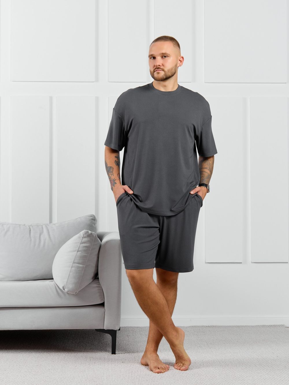 Фуфайка (футболка) мужская  Алессандро-1 Виотекс ГРАФИТОВЫЙ