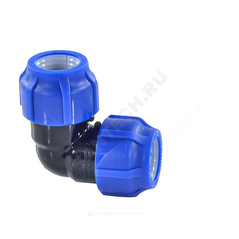 Отвод компрессионный ПЭ Дн 20х90гр Ру16 VALFEX 121001212020