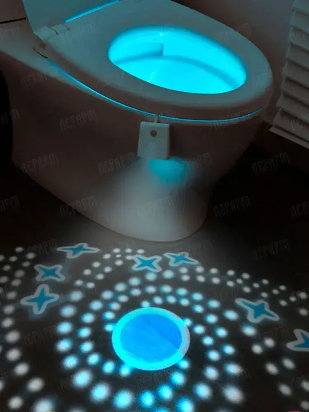 Подсветка для унитаза с датчиком движения / Ночник для туалета / ЛерАрт