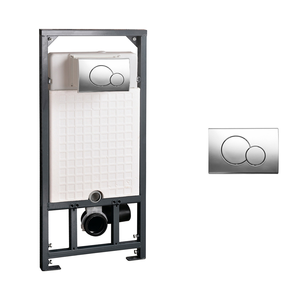 Комплект Инсталляция 10002 + Кнопка Матовый Хром