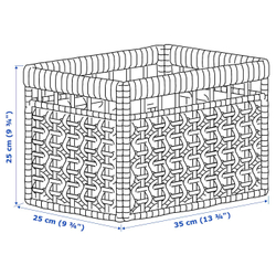 IKEA TÄTING  (ИКЕА ТÄТИНГ)  -  Корзина, водный гиацинт/натуральный, 35x25x25 см