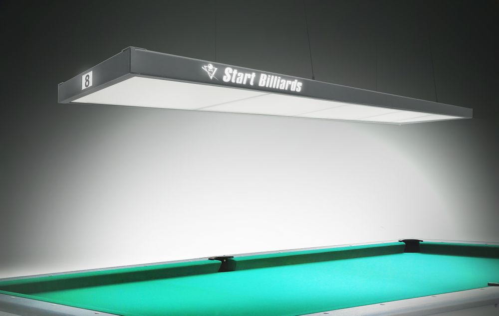 Лампа STARTBILLIARDS Club select 5 секций (Ral 9005 муар (black),Без рассеивателя (комплект),Логототип заказчика)