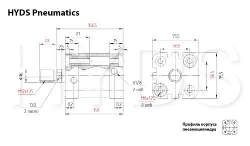 ADN-63-110-A-P-A Пневмоцилиндр