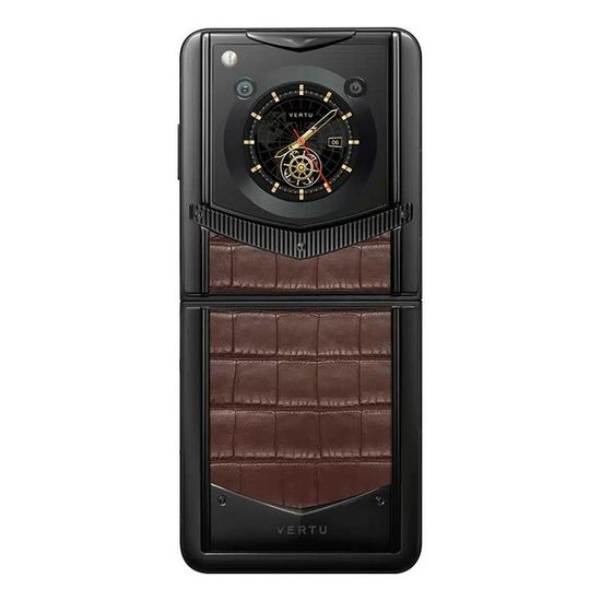 Vertu Ironflip янтарно-коричневый (кожа аллигатора)