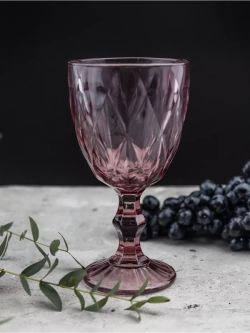 Набор фужеров для вина, 330 мл, 6 шт. Пурпурные