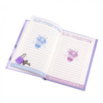 Блокнот в футляре, 14,5 см * 20,5 см, 7БЦ, Alingar, ламинация, замочек, вн.блок с дизайном, в точку, 45 л., "Домик весной", фиолетовый