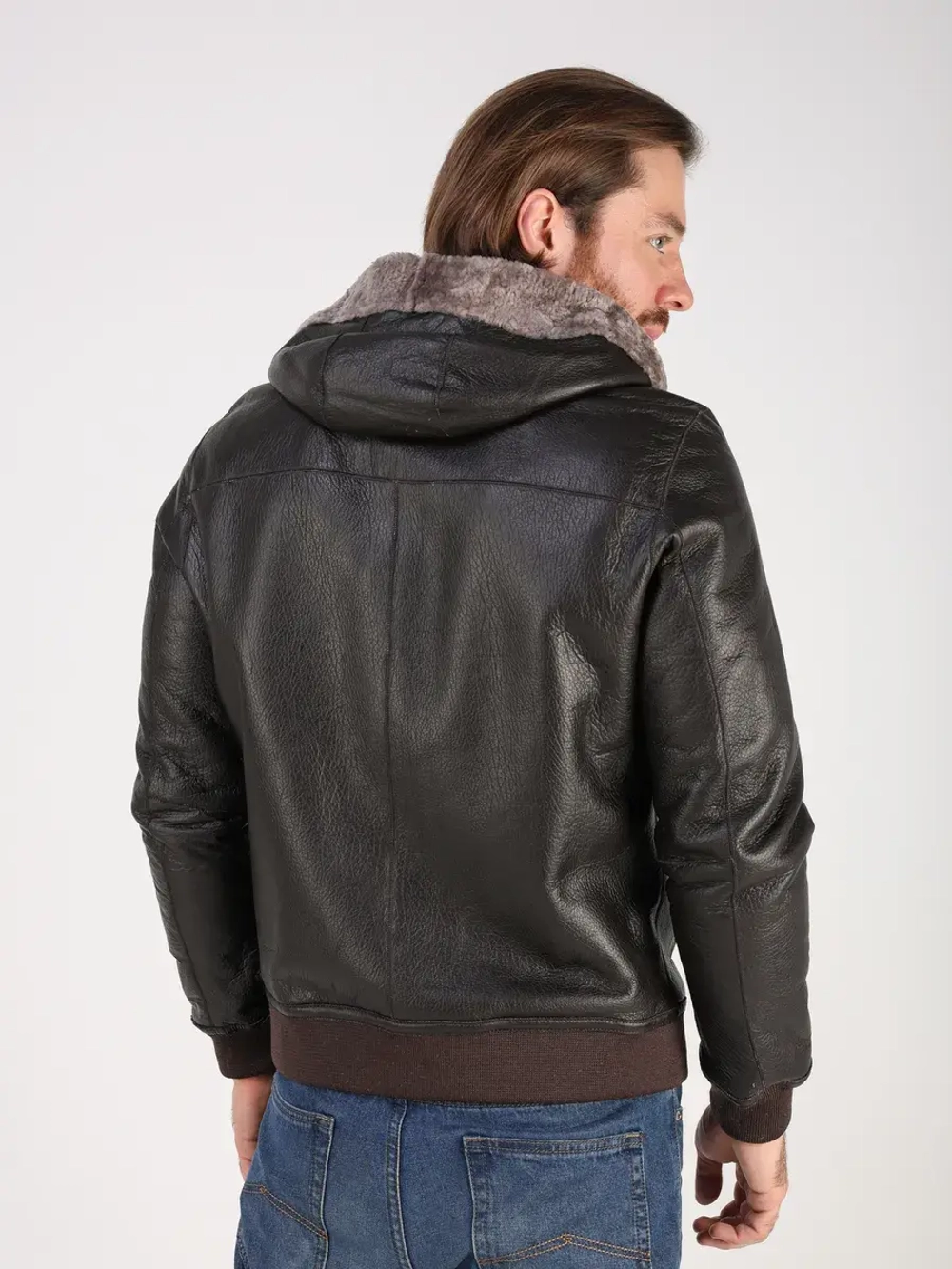 Дубленка натуральная куртка зимняя с капюшоном шуба