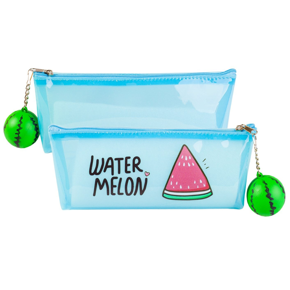 Пенал - косметичка Alingar, ПВХ, молния, брелок, 210 х 80 х 40 мм, "Фрукт", микс (фиолет,роз,голуб,бел,сирен)