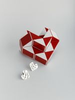 Пусеты Сердце змейка рубика