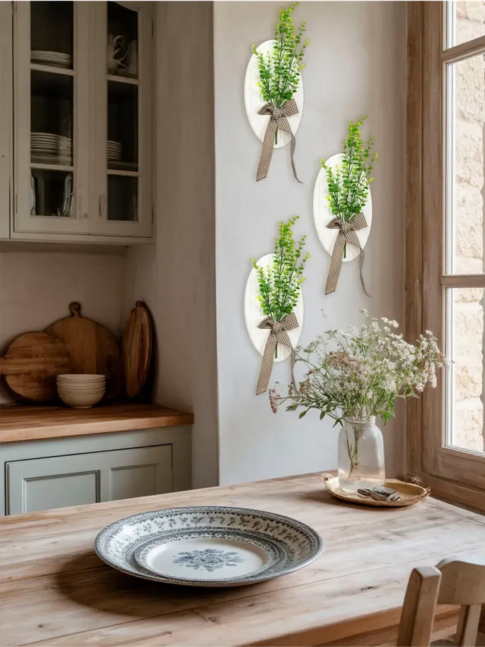 Набор из трех панно "Букетик" с цветами 19*29 см