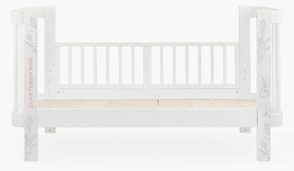 Детская кроватка-трансформер Happy baby Mommy Love в комплекте с расширением 160х70 white