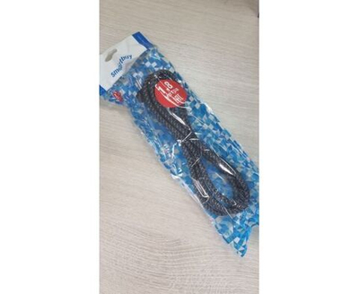 Сетевой шнур Smartuy в тканевой оплетке, 1,8 метра, 6А/1,2кВт (SBE-06-P10-b), черный