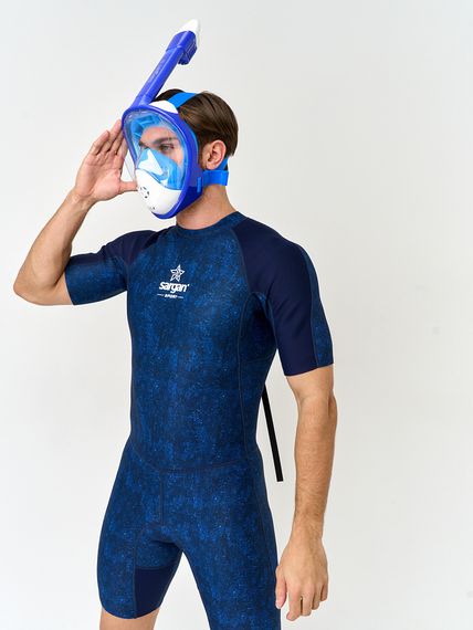 Маска полнолицевая Sargan Планета океан 2.0 синий/белый