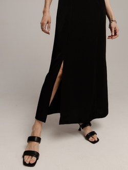 Платье из итальянской вискозной ткани черное