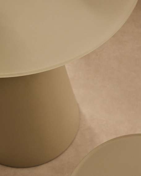 Приставной столик Wilshire Ø50х55 см серый, сталь, стекло