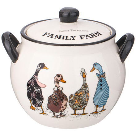 ГОРШОЧЕК ДЛЯ ЗАПЕКАНИЯ С КРЫШКОЙ "FAMILY FARM" 600 МЛ