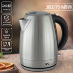 Чайник электрический JVC, JK-KE1719, 1.7 л, 2200 Вт, ск нагр элем, нерж сталь, пластик