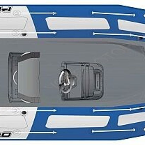 Лодка надувная ZODIAC PRO 500 TOURING ПВХ ( сине-серые баллоны, серый корпус )