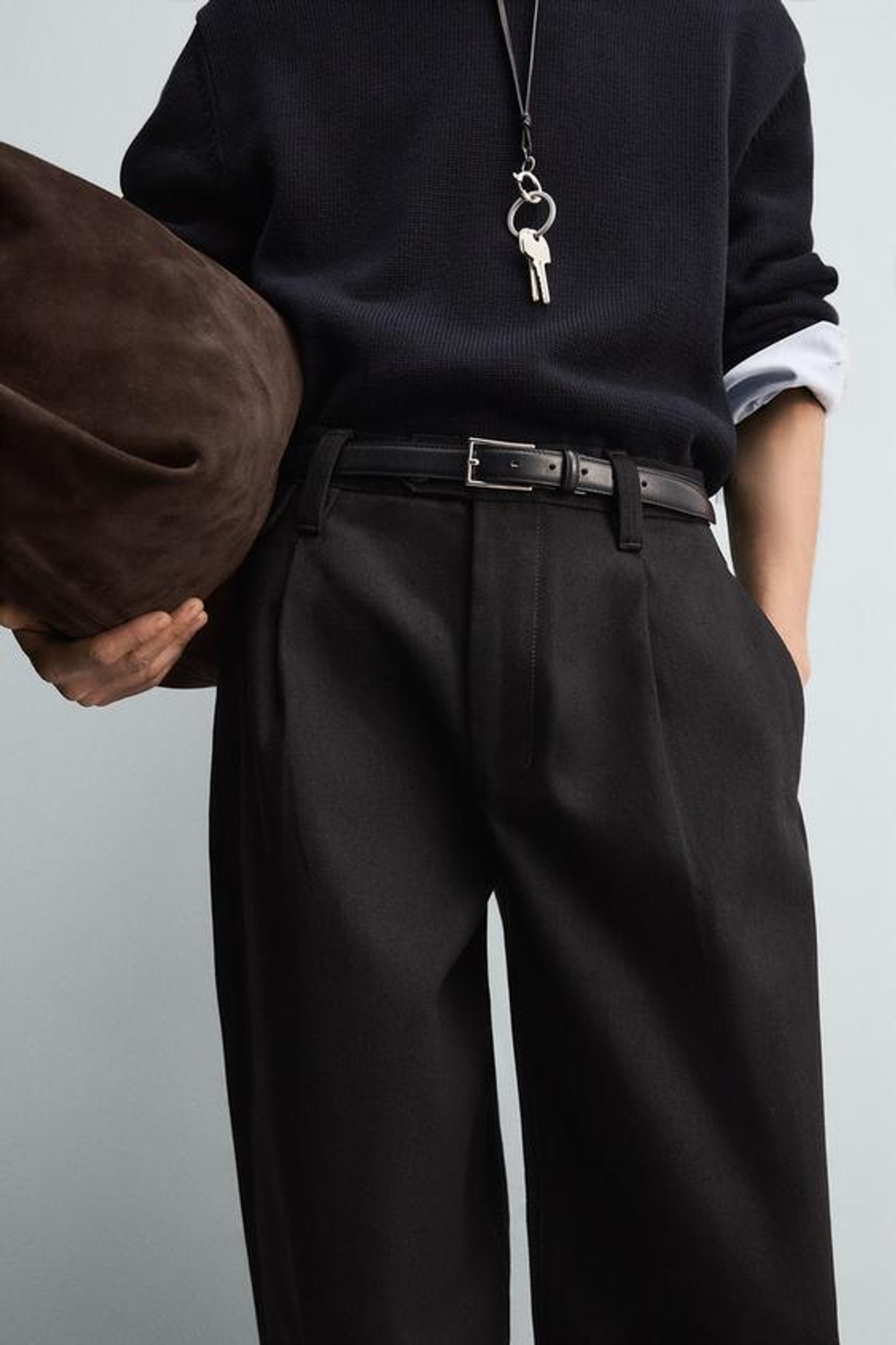 ZARA ДЖИНСЫ BALLOON FIT С ЗАЩИПАМИ, ШОКОЛАДНЫЙ