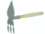 Мотыжка комбинированная 3-х зубая с лепестком с черенком