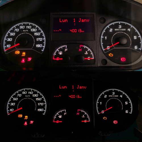 Светодиодные платы для панели Boxer, Ducato, Jumper (белые шкалы. красные стрелки, красный дисплей)