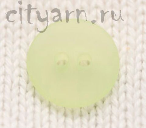 Пуговица полупрозрачная, плоская, бледно-зелёная, диаметр 14 мм