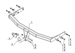 Фаркоп для Haval H5 2020-2021, Great Wall Hover 2005-2016, Тип шара: A. Нагрузки: 1500/75 кг, GW 12