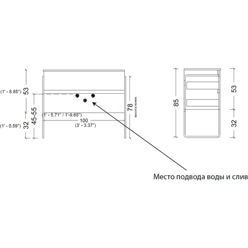 Тумба Armadi Art Valessi 100см 837-100-А glossy, АНТРАЦИТ глянец