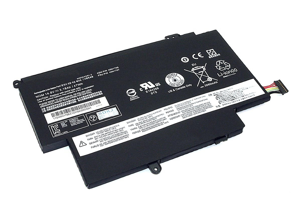 Аккумуляторная батарея для ноутбука Lenovo ThinkPad S1 Yoga (45N1704) 14.8V 3180mAh