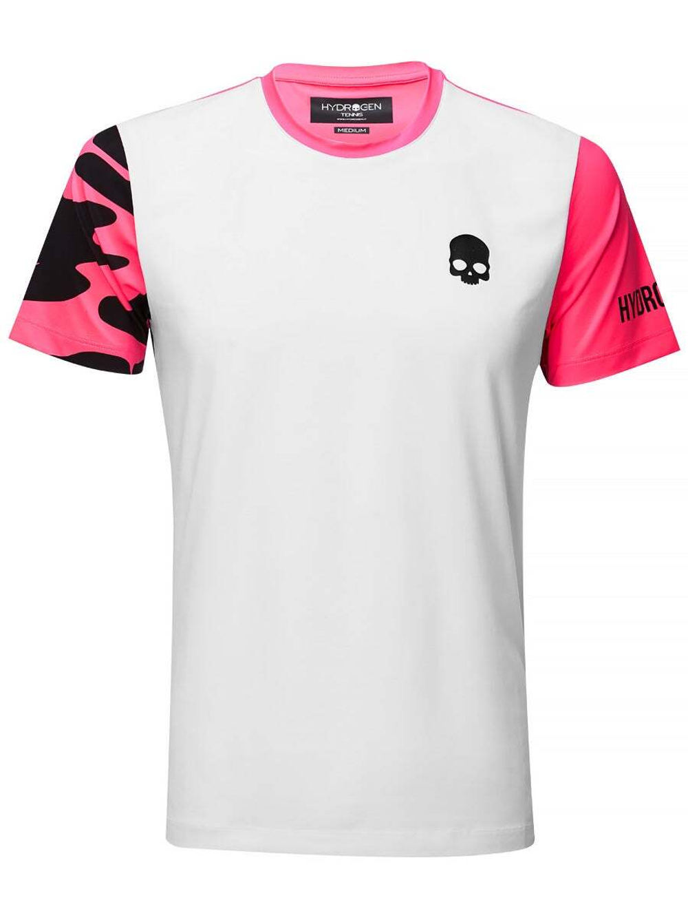 Мужская теннисная футболка Hydrogen Tech Camo Tee - white/fuschia fluo