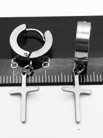 Серьги кольца "Кресты" для пирсинга ушей стальные.