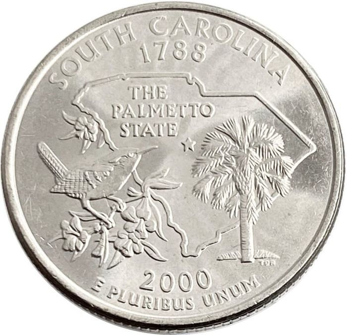 25 центов (1/4 доллара, квотер) 2000 США «Штат Южная Каролина» (P)
