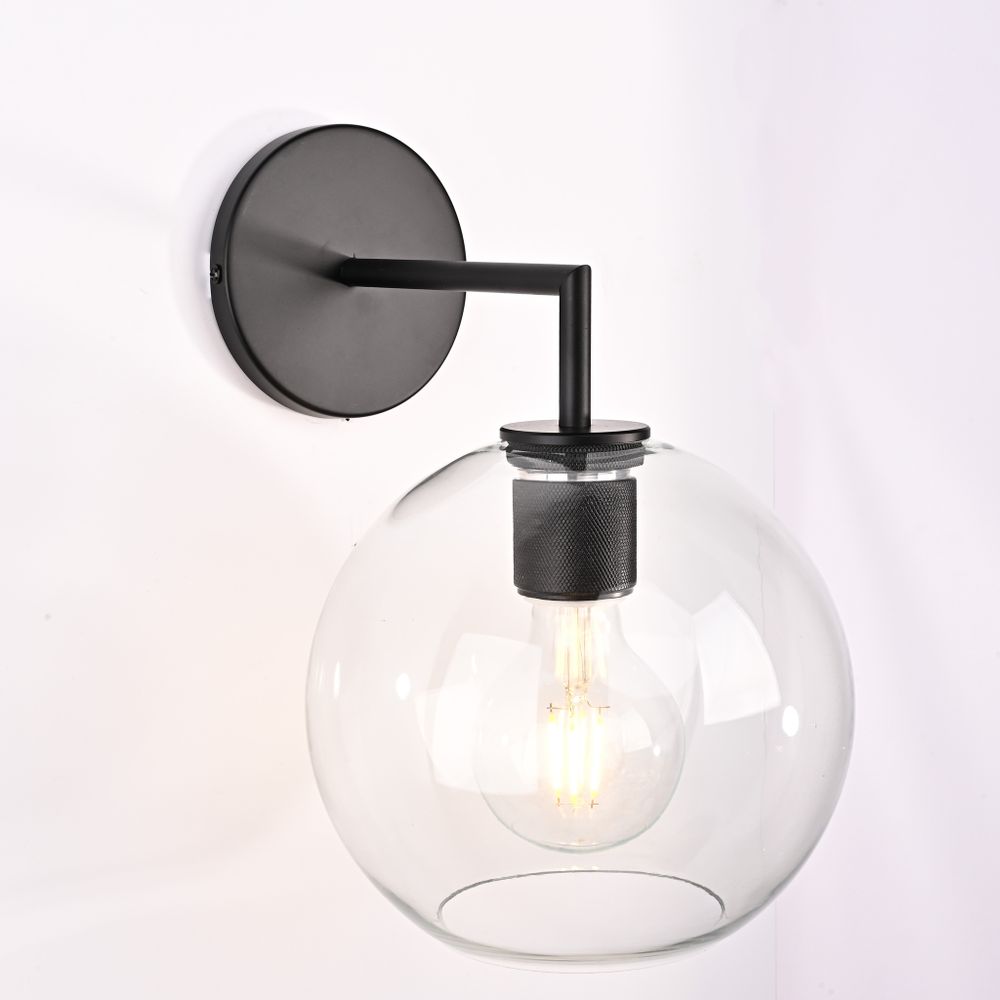 Бра Rh Utilitaire Globe Shade Single Sconce Black By Imperiumloft