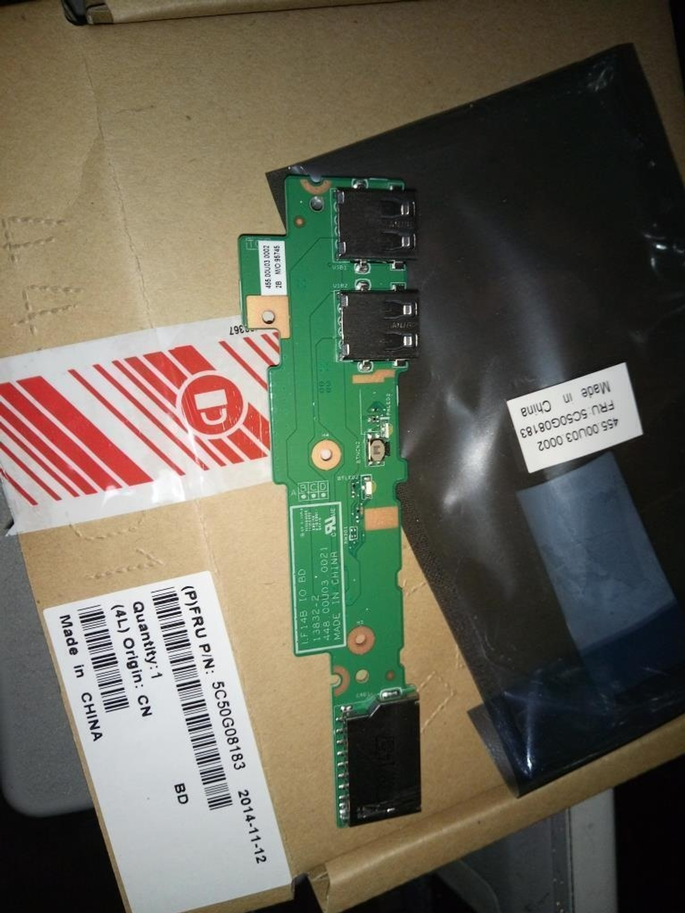 Плата USB, Card reader (sub board) для ноутбка Lenovo Flex2-14 (5C50G08183), оригинал