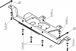 Защита раздаточной коробки для Tank 300, 400, 500; Haval H9 с 2024г Motodor.73112