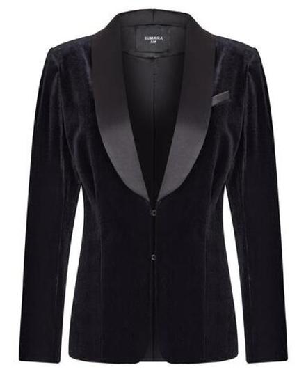 Жакет из бархата приталенный