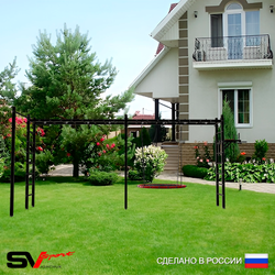 Уличная шведская стенка Sv Sport рукоход х 2 с комплектом турник прямой У55122 (Брусья/Гнездо 80см)
