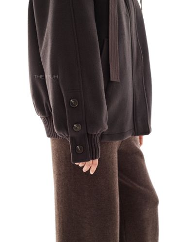 Шоколадная куртка с вязаными вставками