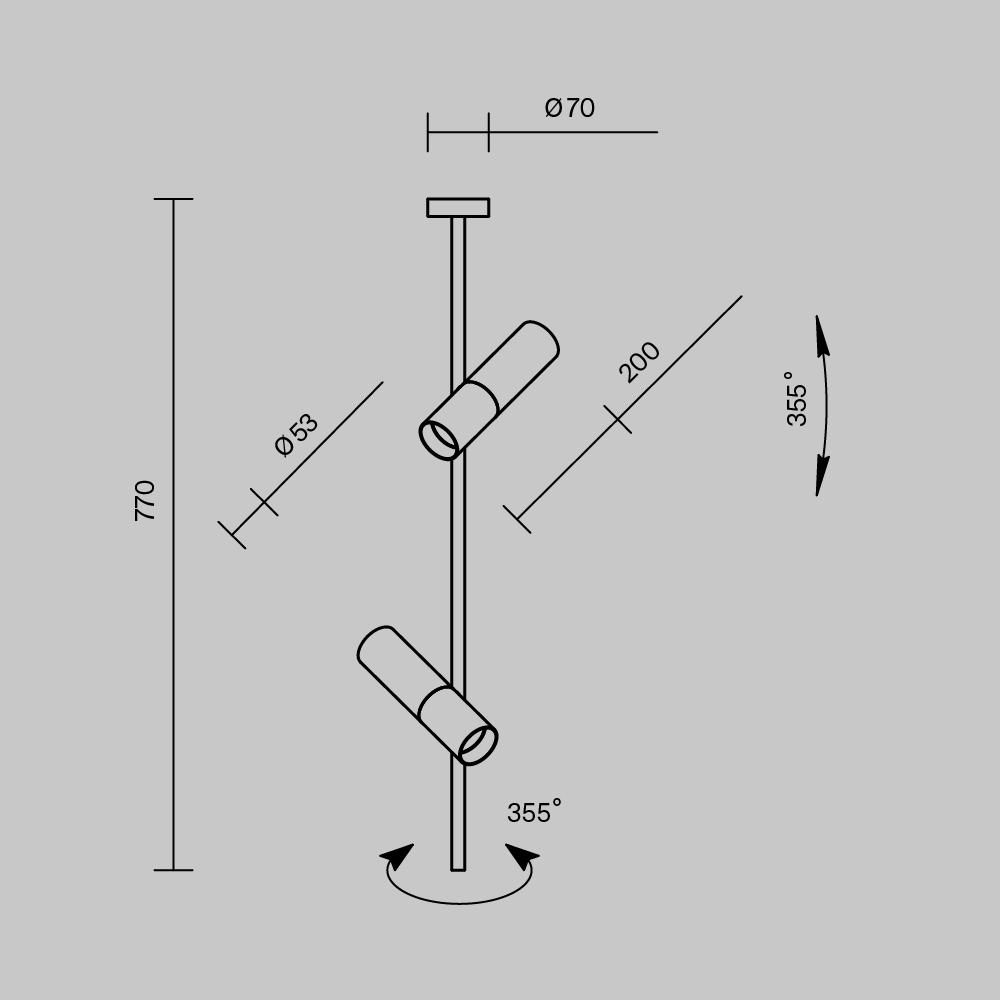 Потолочный светильник Technical C021CL-02B