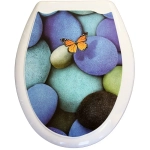 Сиденье жесткое для унитаза Океан с рисунком Бабочкаболт 10,5