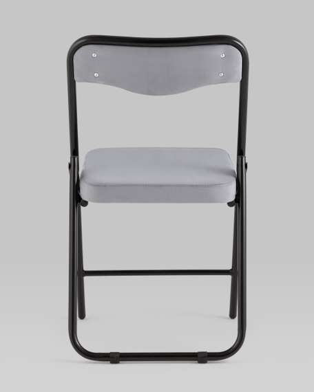 складной Джонни велюр серый каркас черный матовый