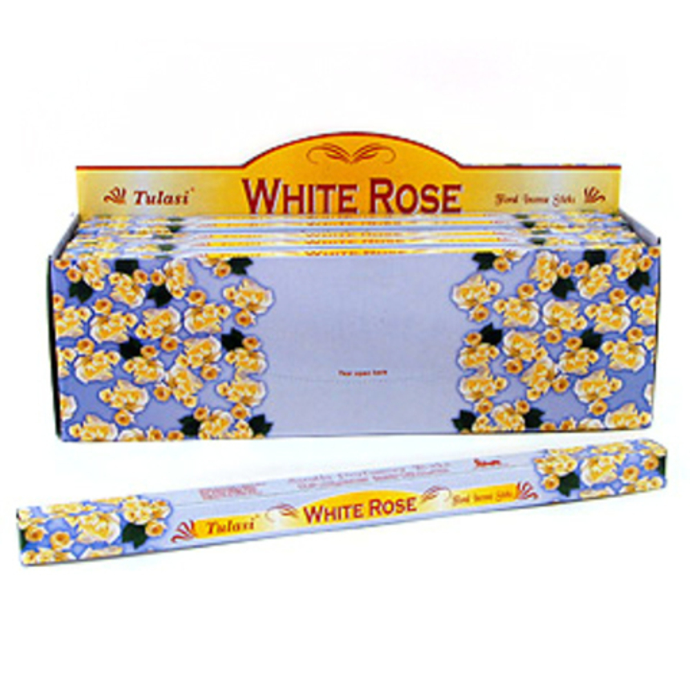 Tulasi White Rose четырехгранник Благовоние Белая роза