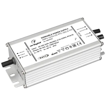 Блок питания ARPV-UH24120-PFC-DALI2-PH (24V, 5.0A, 120W) (Arlight, IP67 Металл, 7 лет) 028107(2)