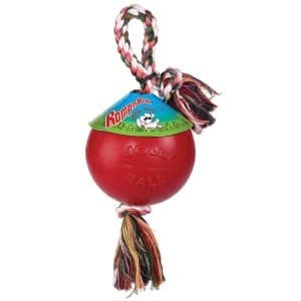 Romp-n-Roll Ball - мяч на канате для собак, красный, 6&quot;