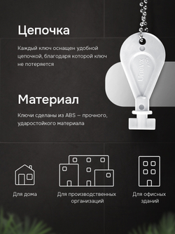 Универсальный ключ диспенсера мыла и бумажных листовых одноразовых полотенец, 10 шт.(KD1-B)