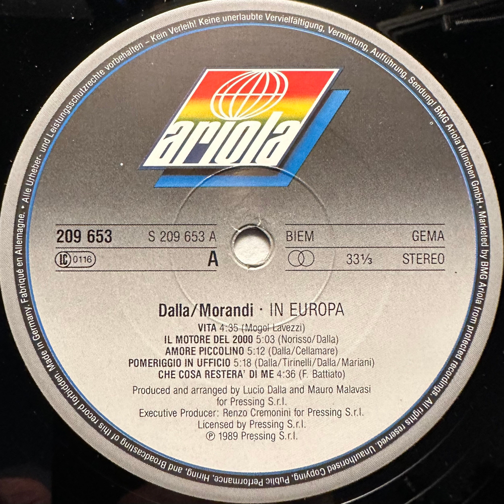 Lucio Dalla / Gianni Morandi - In Europa (Германия 1989г.)