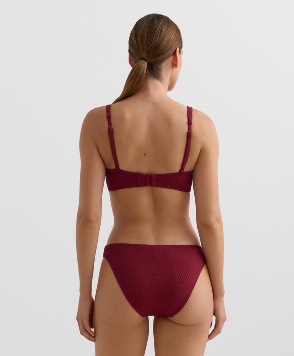 OYSHO Топ-бикини с жаккардовым узором, сливовый