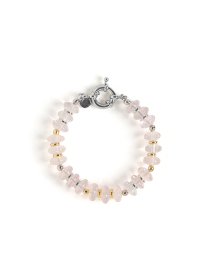 Браслет "Plane charm" с розовым кварцем