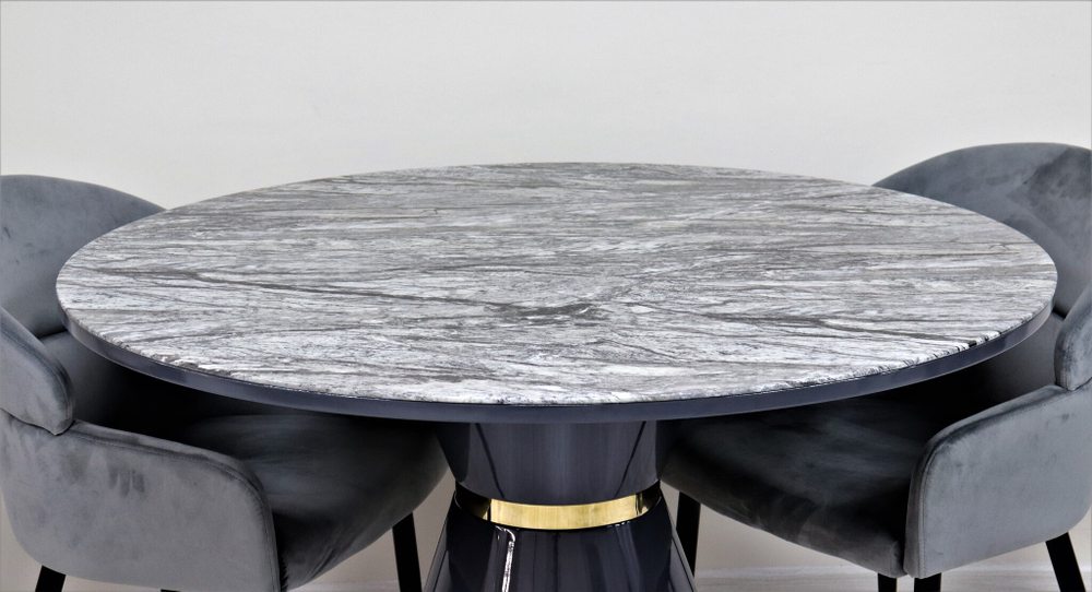 Стол обеденный Орион F-1435, 120х120х76 см, серый мрамор